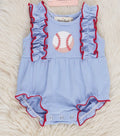 Blue Baseball Romper